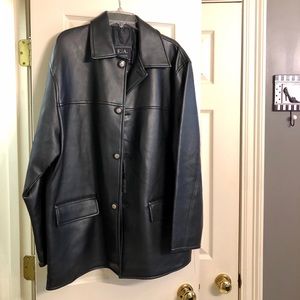 Men’s black faux leather jacket